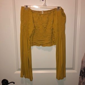 Mustard Yellow Off Shoulder Top